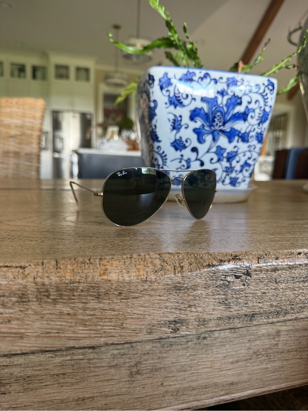 Ray-Ban Aviator Sunglasses - Gold Frame, Dark Green Lenses